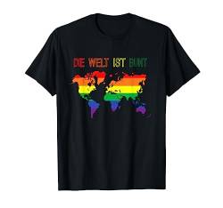 Gay LGBTQ Rainbow World Regenbogen Farben Die Welt ist bunt T-Shirt von Pride CSD Parade Outfit LGBT Geschenk Homo Love