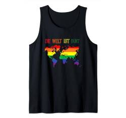 Gay LGBTQ Rainbow World Regenbogen Farben Die Welt ist bunt Tank Top von Pride CSD Parade Outfit LGBT Geschenk Homo Love