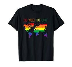 Herren Gay LGBTQ Rainbow World Regenbogen Farben Die Welt ist bunt T-Shirt von Pride CSD Parade Outfit LGBT Geschenk Homo Love