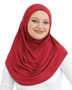 Prien Chic Hijab Für Damen, Türkisch Kopftuch Muslim, Frauen Konfektionskleidung Schal Kleider, Muslim Weicher Jersey Kopftücher, Burka, Easy Hijab Set, Muslimisch Abaya (Burgund) von Prien