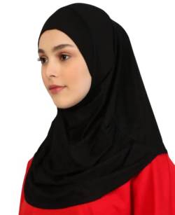 Prien Chic Hijab Für Damen, Türkisch Kopftuch Muslim, Frauen Konfektionskleidung Schal Kleider, Muslim Weicher Jersey Kopftücher, Burka, Easy Hijab Set, Muslimisch Abaya (Schwarz) von Prien