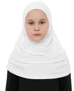 Prien Hijab Für Kinder, Türkisch Kopftuch Mädchen, Muslim Damen Schal, Viszid Tuch, Islam Kopftücher, Muslimische Frauen Khimar Abaya, Easy Kleidung, Tesettür Giyim (Ecru) von Prien