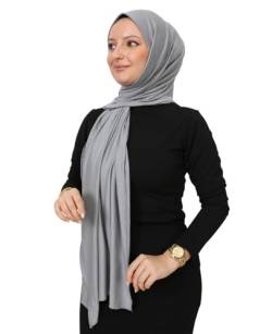 Prien Hijab Kopftuch Für Damen, Frauen Schal Kleider, Modern Kopftücher Weicher Jersey, Muslim Kleid Türkisch Premium Gebetskopftuch, Umrah Geschenk, Hijab Set (Grau) von Prien