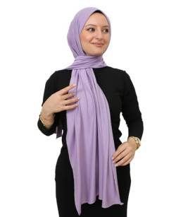 Prien Hijab Kopftuch Für Damen, Frauen Schal Kleider, Modern Kopftücher Weicher Jersey, Muslim Kleid Türkisch Premium Gebetskopftuch, Umrah Geschenk, Hijab Set (Lila) von Prien