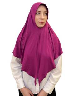 Prien Kopftuch Damen mit reißverschluss, Muslim Hijab Kleider, Muslimische Lang Konfektions Schal, Frauen Kopftücher Gebetskleidung, Abaya, Khimar, Türkisch Islamische Kleidung (Purpur) von Prien