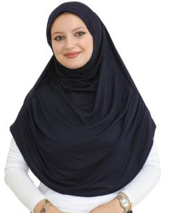 Prien Kopftuch für Damen, Lang Muslim Hijab Frauen, Türkisch Khimar Schal Islamische Kleidung, Konfektionshijab Kopftücher Kleider, Muslimische Sport Head Scarf Set (Marineblau) von Prien