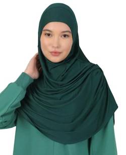 Prien Kopftuch für Damen, Lang Muslim Hijab Frauen, Türkisch Khimar Schal Islamische Kleidung, Konfektionshijab Kopftücher Kleider, Muslimische Sport Head Scarf Set (Smaragd) von Prien