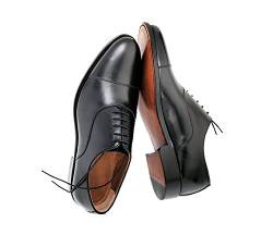 Größe D 39 UK 6 Prime Shoes New York Rahmengenäht Schwarz Box Calf Black Schnürschuh aus feinstem Kalbsleder von Prime Shoes