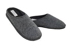 Ausgezeichnete geschlossene Hausschuhe für Herren, Winterpantoffeln für Zuhause, Slippers aus Wolle, rutschfester Filzboden, Einlegesohle aus Memoryschaum, herausnehmbares Fußbett, 100% Made in Italy, von Primo Calzature