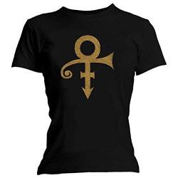 Prince Offizielles Damen-T-Shirt mit Revolution Symbol-Logo, Schwarz Gr. 38, Schwarz von Prince