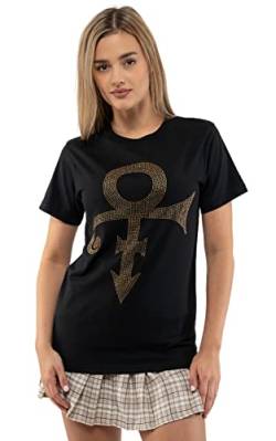 Prince T Shirt Diamante Gold Symbol Logo Nue offiziell Unisex Schwarz M von Prince