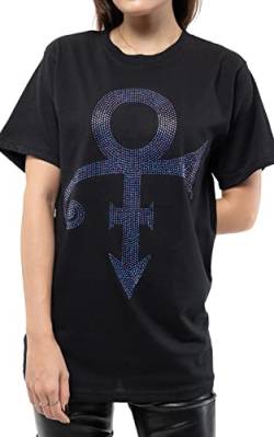 Prince T Shirt Purple Diamante Symbol Logo Nue offiziell Unisex Schwarz L von Prince