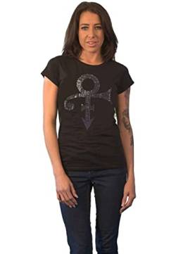 Prince T Shirt Purple Symbol Diamante Logo Nue offiziell Damen Skinny Fit XXL von Prince