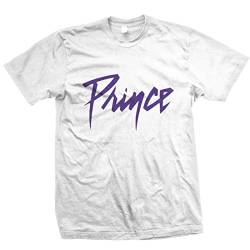 Prince Unisex-Erwachsene Purple Logo T-Shirt, weiß, Medium von Prince