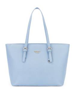 Princely London Shopper Beverly Medium - Stylische Handtasche Damen - Geräumige Shopper-Tasche mit Reißverschluss & Innenfächern - Hellblau von Princely London