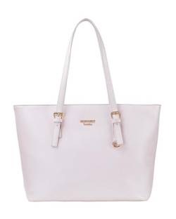 Princely London Shopper Beverly Medium - Stylische Handtasche Damen - Geräumige Shopper-Tasche mit Reißverschluss & Innenfächern - Puder/Rosa von Princely London