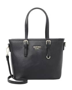 Princely London Shopper Beverly Small - Stylische Handtasche Damen - Geräumige Shopper-Tasche mit Reißverschluss & Innenfächern - Schwarz von Princely London