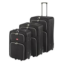 Princess Traveller Barcelona Soft Luggage Traveller Koffer-Set, 75 cm, 132 Liter, Black von Princess Traveller