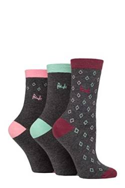 Pringle Damen Gemustert Baumwolle Socken Packung 3 Holzkohle Diamanten 37-42 von Pringle of Scotland