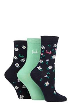 Pringle Damen Gemustert Baumwolle und recycelt Polyester Socken Packung 3 Blumen Marine 37-42 von Pringle of Scotland