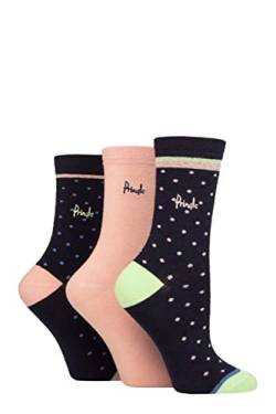 Pringle Damen Gemustert Baumwolle und recycelt Polyester Socken Packung 3 Klein Tupfen Marine 37-42 von Pringle of Scotland