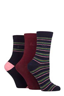 Pringle Damen Gemustert Baumwolle und recycelt Polyester Socken Packung 3 Mehrfarben Streifen Marine 37-42 von Pringle of Scotland