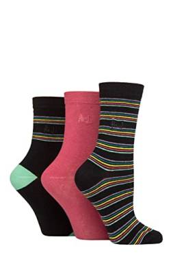 Pringle Damen Gemustert Baumwolle und recycelt Polyester Socken Packung 3 Mehrfarben Streifen Schwarz 37-42 von Pringle of Scotland