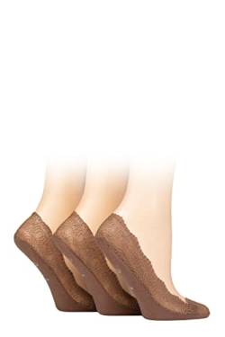 Pringle Damen Spitze Schuheinlage Socken Packung 3 Braun 37-42 von Pringle of Scotland