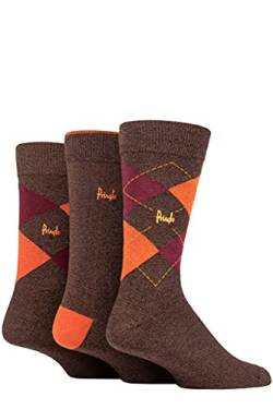 Pringle Herren Bambus Baumwolle Mischung Argyle Socken Packung 3 Braun/Orange/Wein 40-46 von Pringle of Scotland