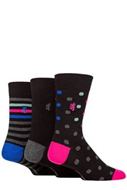 Pringle Herren Schmucklos und gemustert Geschenk verpackt Bambus Socken Packung 3 Schwarz Stelle/Schmucklos/Streifen 40-46 von Pringle of Scotland