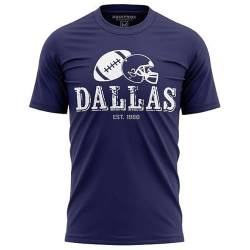 Dallas Fußballtrikot für Herren, 1960 Distressed Fans Gameday Bekleidung, klassisches T-Shirt mit Rundhalsausschnitt, Marineblau, L von Printbox Originals