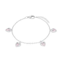 Prinzessin Lillifee Armband 925 Sterling Silber Mädchen Kinder Armschmuck, mit Zirkonia synth., 12+2 cm, Silber, Herz, Kommt in Schmuck Geschenk Box, 2034230 von Prinzessin Lillifee