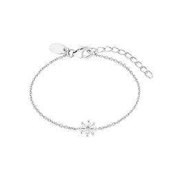 Prinzessin Lillifee Armband 925 Sterling Silber Mädchen Kinder Armschmuck, mit Zirkonia synth., 12+3 cm, Silber, Schneeflocke, Kommt in Schmuck Geschenk Box, 2036943 von Prinzessin Lillifee