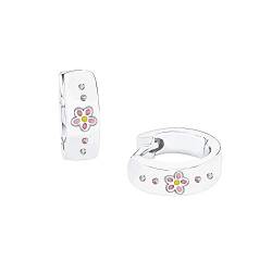 Prinzessin Lillifee Creolen 925 Sterling Silber Mädchen Kinder Ohrschmuck, mit Zirkonia synth., 1,2 cm, Rosa, Blume, Kommt in Schmuck Geschenk Box, 2027909 von Prinzessin Lillifee