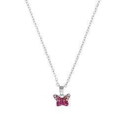 Prinzessin Lillifee Kette mit Anhänger 925 Sterling Silber Mädchen Kinder Halsschmuck, mit Preciosa, 35+3 cm, Silber, Schmetterling, Kommt in Schmuck Geschenk Box, 2034009 von Prinzessin Lillifee