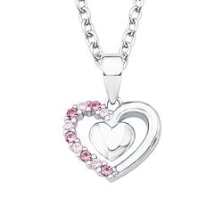 Prinzessin Lillifee Kette mit Anhänger 925 Sterling Silber Mädchen Kinder Halsschmuck, mit Zirkonia synth., 35+3 cm, Silber, Herz, Kommt in Schmuck Geschenk Box, 2017951 von Prinzessin Lillifee