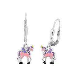 Prinzessin Lillifee Ohrhänger 925 Sterling Silber Mädchen Kinder Ohrschmuck, 2,4 cm, Lila, Einhorn, Kommt in Schmuck Geschenk Box, 2013152 von Prinzessin Lillifee