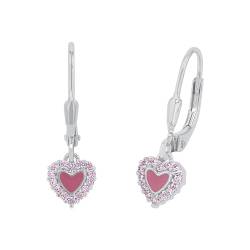 Prinzessin Lillifee Ohrhänger 925 Sterling Silber Mädchen Kinder Ohrschmuck, mit Zirkonia synth., 2,1 cm, Herz, Kommt in Schmuck Geschenk Box, 2036257 von Prinzessin Lillifee