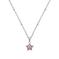 Prinzessin Lillifee Silber Mädchen Kinder Halskette mit rosa Stern-Anhänger, Kommt in Schmuck Geschenk Box, 2033372 von Prinzessin Lillifee