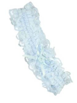 Blue Lace and Ribbon Bow Design Elasticated Garter - Bridal Wedding Accessories by Pritties Accessories von Pritties Accessories