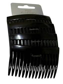 Set of 4 Black Plain Hair Combs Slides 7cm (2.8) by Pritties Accessories von Pritties Accessories