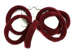 Set of 6 Burgundy Soft Jersey Endless Hair Elastics Bobbles Bands by Pritties Accessories von Pritties Accessories