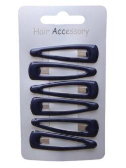 Set of 6 Navy Blue Hair Clips Snap Bendies Sleepies 5cm (2) by Pritties Accessories von Pritties Accessories
