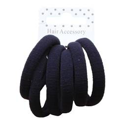 Set of 6 Navy Blue Soft Jersey Endless Hair Elastics Bobbles Bands by Pritties Accessories von Pritties Accessories