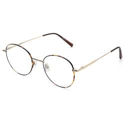 Pro Acme Blaulichtfilter Brille Runde Vintage Brillen Herren Damen für PC/Handy/Fernseher Anti Augenmüdigkeit (Leopard) von Pro Acme