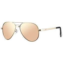 Pro Acme Pilotenbrille Herren Damen Polarisierte Fliegerbrille Klassische Piloten Sonnenbrille Unisex UV400 Schutz Vintage Sonnenbrille (A6 Gold Rahmen | Rosa Linse) von Pro Acme