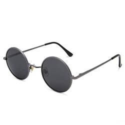 Pro Acme Retro Kleine Runde Polarisierte Sonnenbrille für Männer Frauen (Gunmetall Rahmen | Grau Linse) von Pro Acme