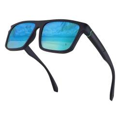 Pro Acme Square Sonnenbrille für Männer Frauen polarisiert übergroßen großen UV-Schutz Rechteck Shades(A2* Grüner Spiegel) von Pro Acme