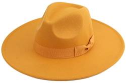 Pro Celia Fedora-Hut mit großer breiter Krempe, gelb, Einheitsgröße von Pro Celia