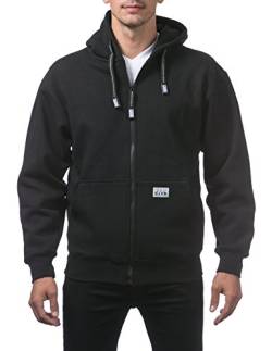 Pro Club Heavyweight Herren Fleece-Hoodie mit durchgehendem Reißverschluss - Schwarz - Medium von Pro Club